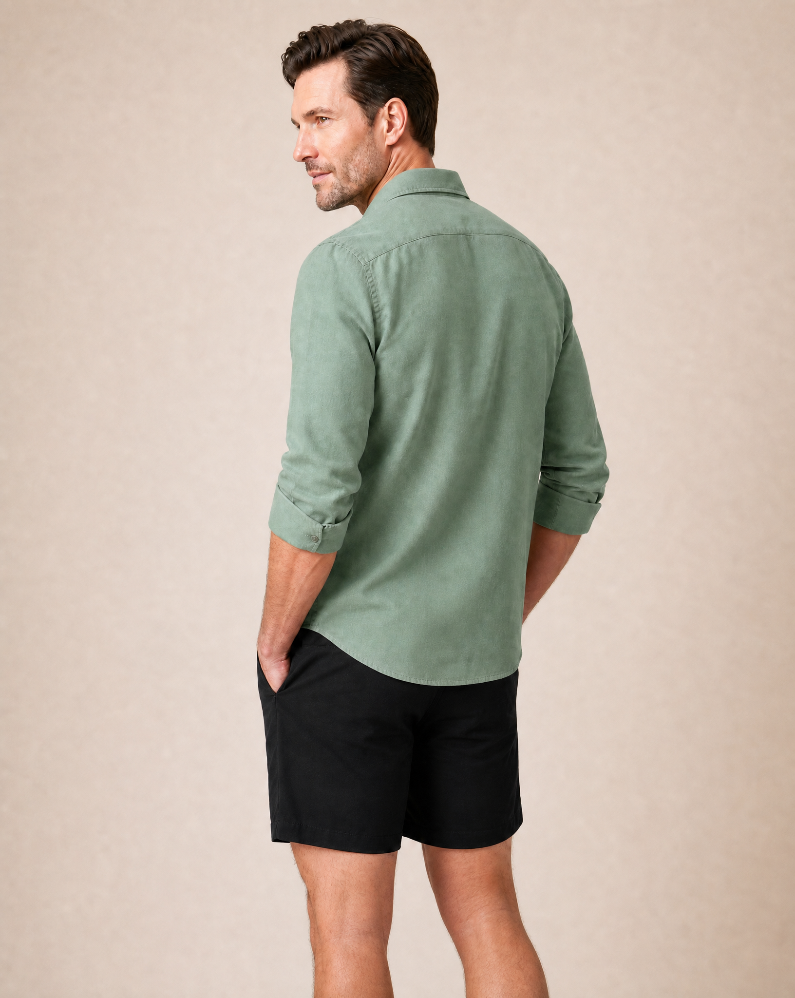 Linen Resort Shirt - Sage