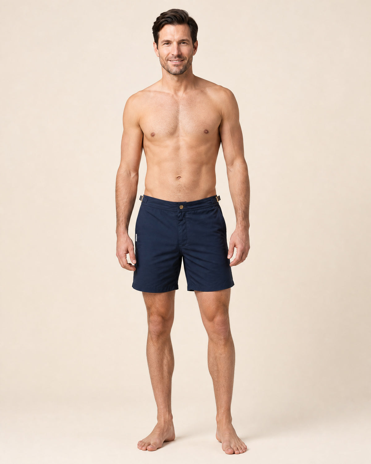 RWENZORI Nautic Navy Performance Series swim shorts — full-frame front view.