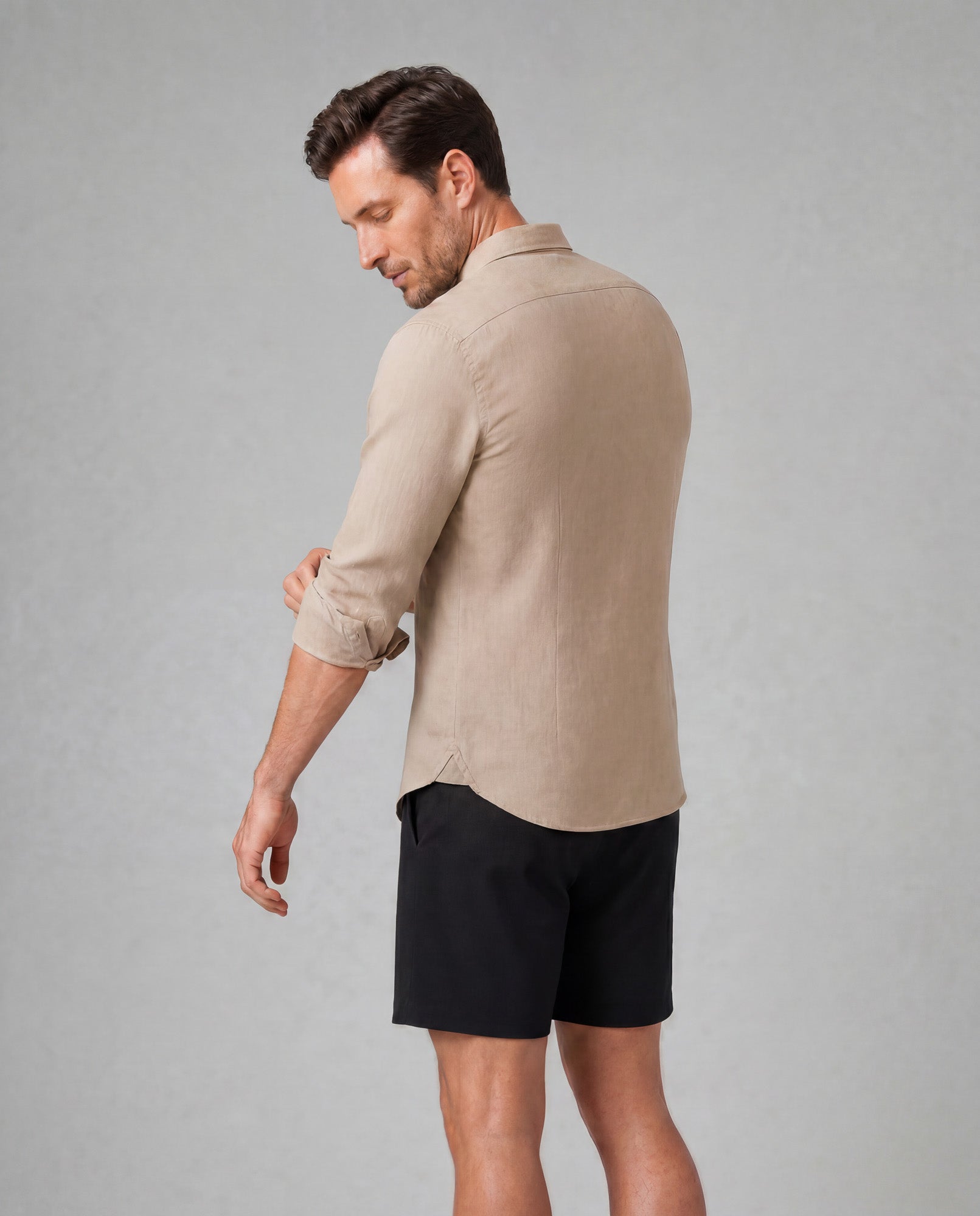 Linen Resort Shirt - Taupe