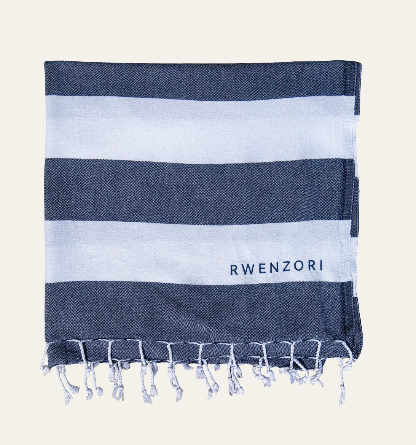 Rwenzori 100% turkish cotton towel made for travel and light weight -mediterranean blue-navy
