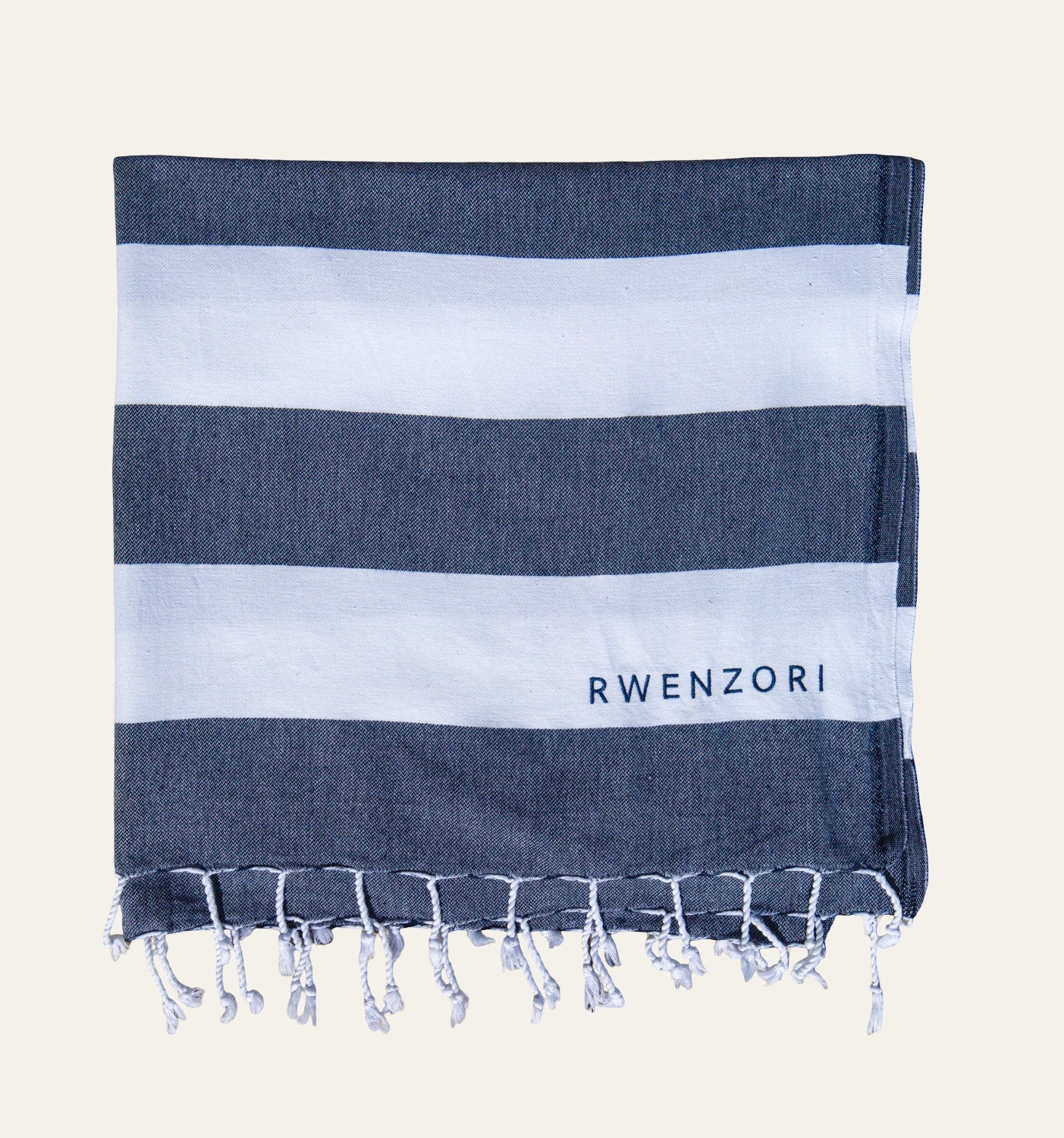 Rwenzori 100% turkish cotton towel made for travel and light weight -mediterranean blue-navy