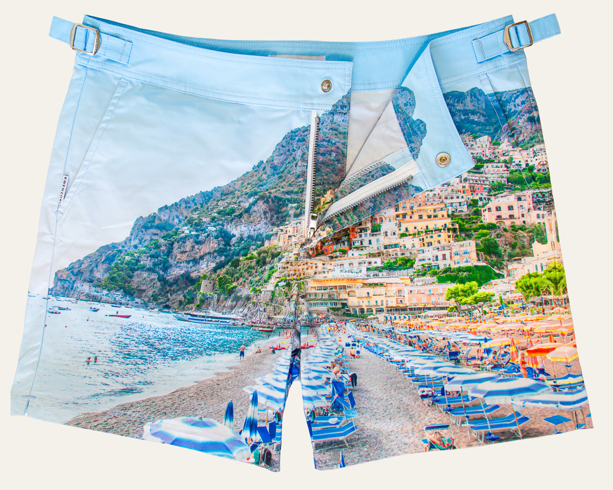 Rwenzori photo print swim trunks finer details - Positano.