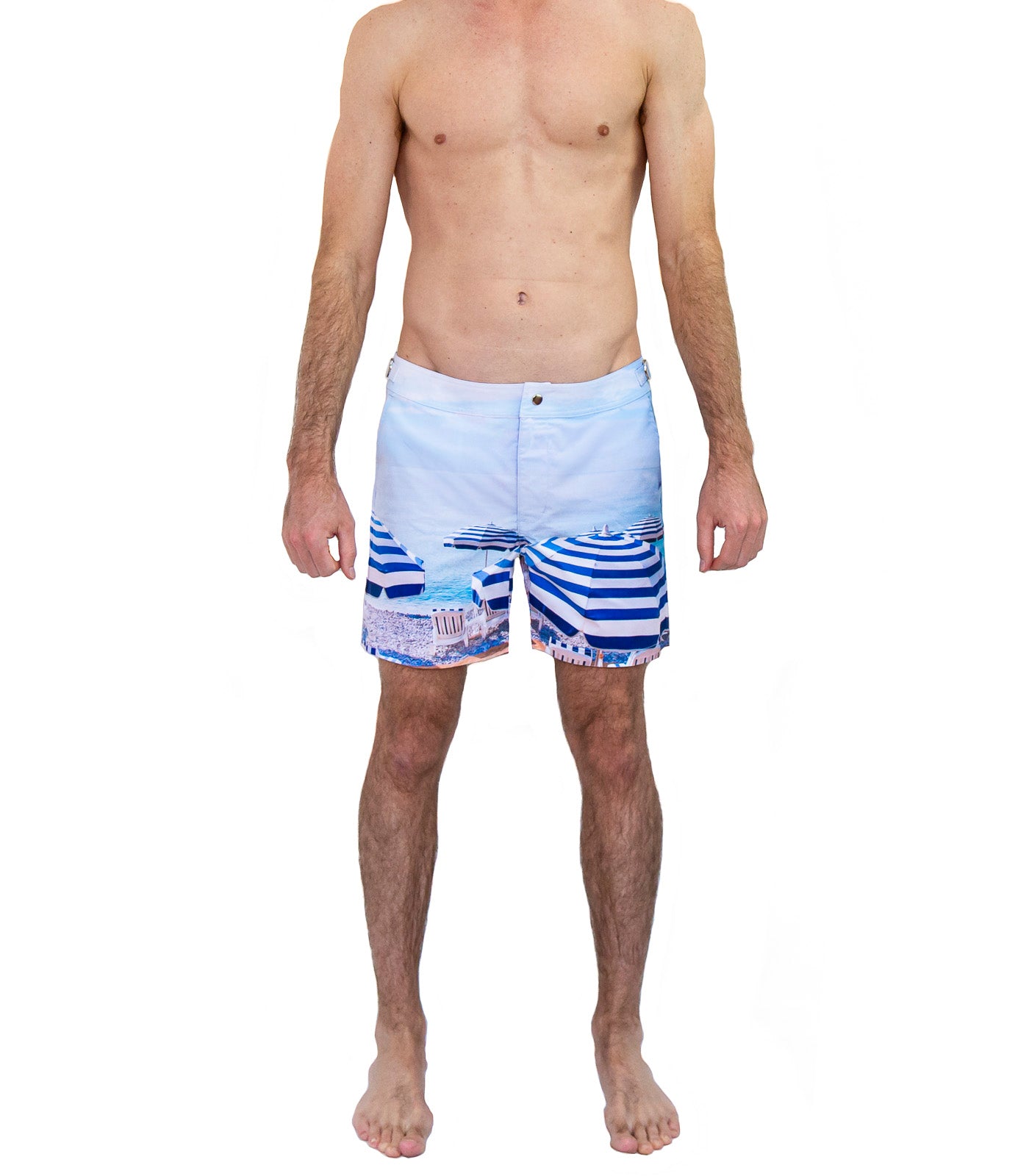 Rwenzori St Tropez swim shorts front view worn by model